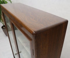 Claw Feet Tiger Oak Double Door Bookcase Curio Cabinet Wallpaper Interior