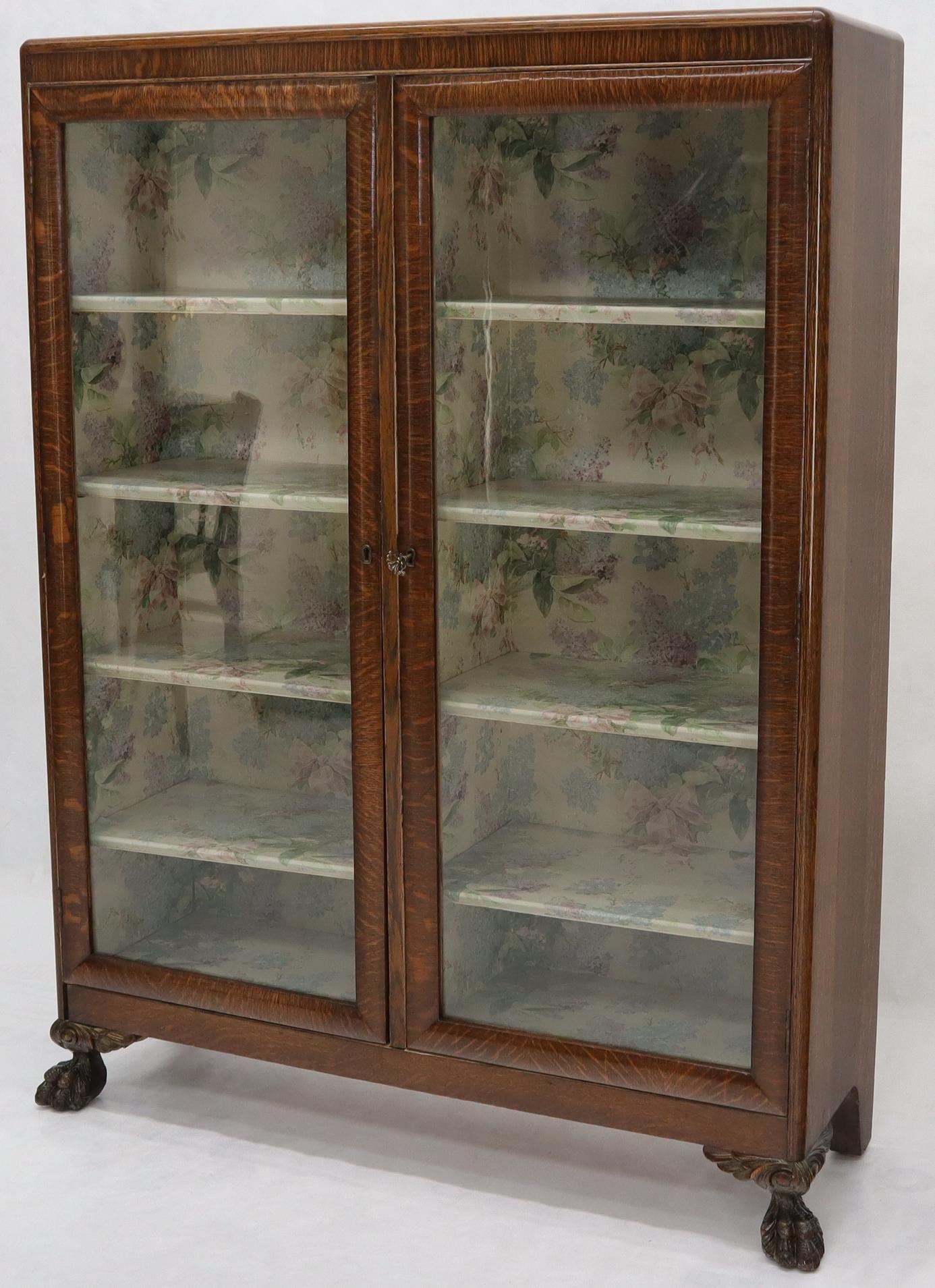 tiger oak curio cabinet