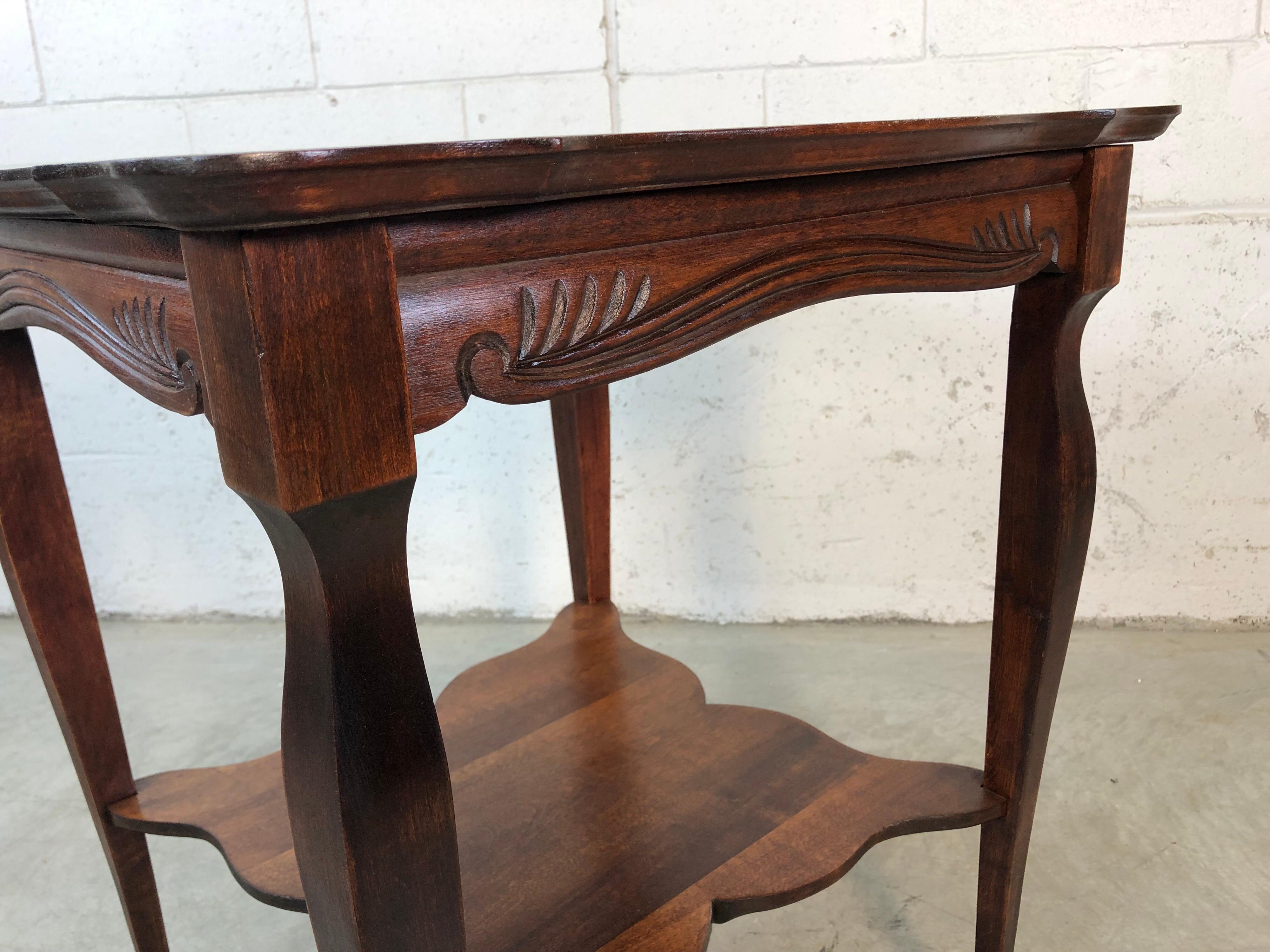 Claw Foot Square Wood Side Table In Good Condition For Sale In Amherst, NH