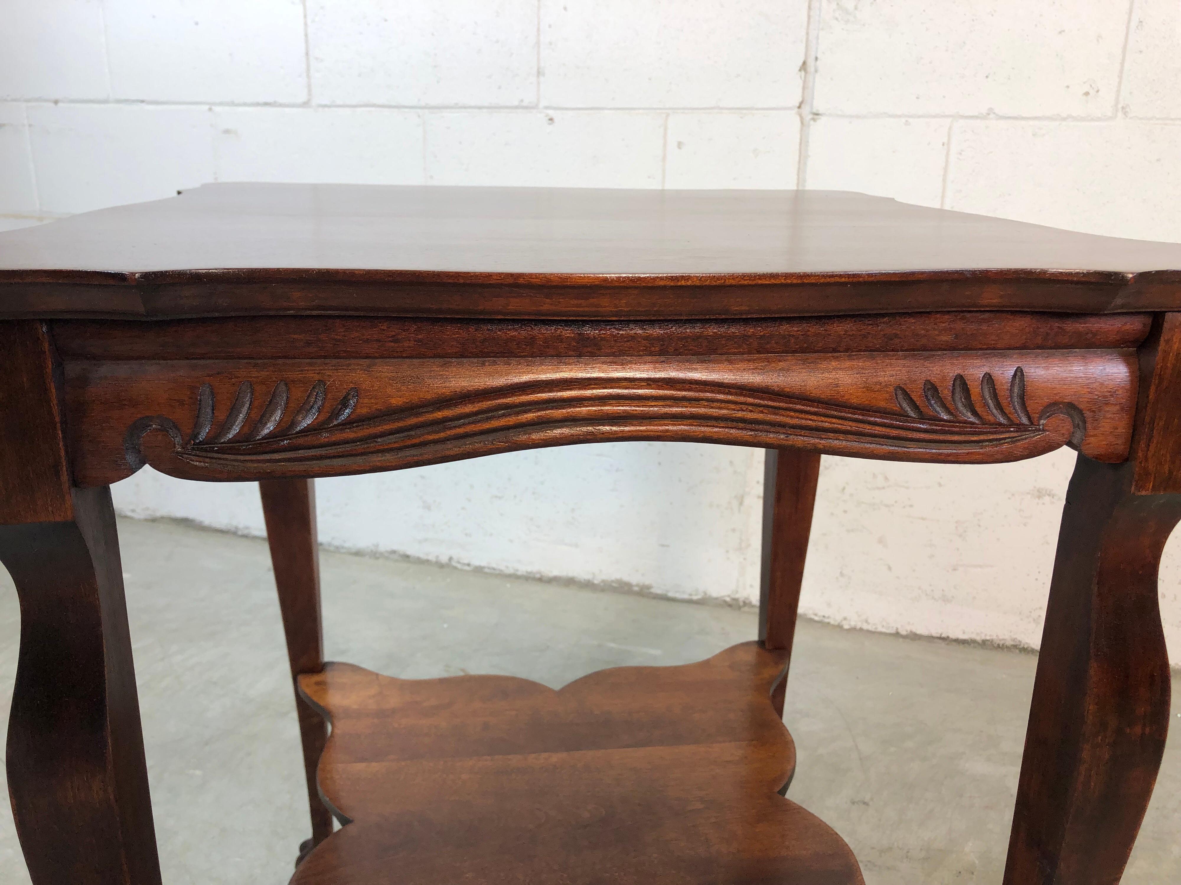 20th Century Claw Foot Square Wood Side Table For Sale
