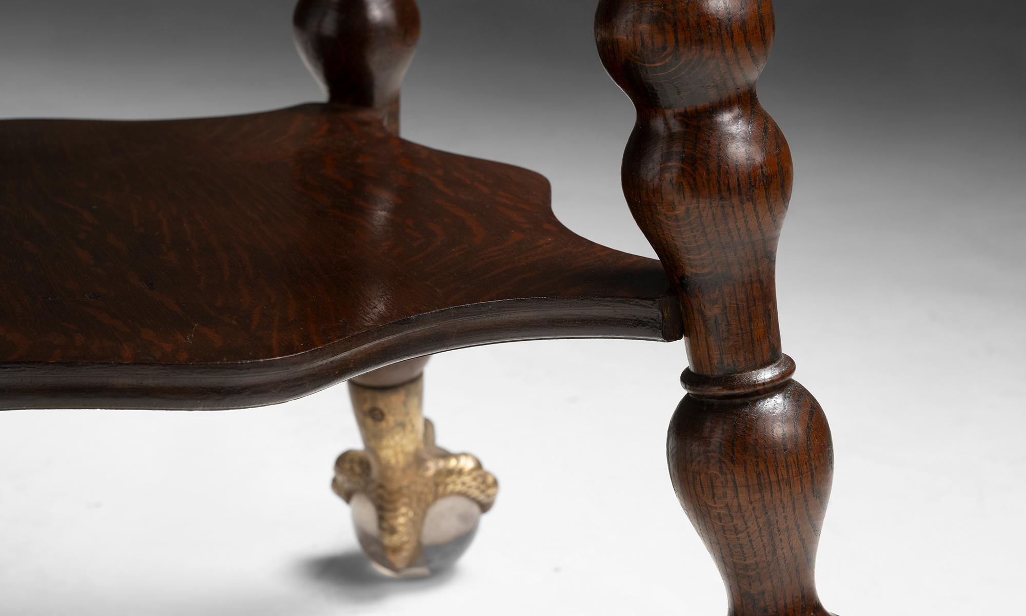 Claw Foot Table, England circa 1900 In Good Condition For Sale In Culver City, CA