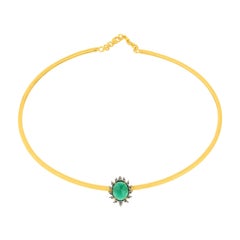 Claw Green Onyx and Diamonds Choker