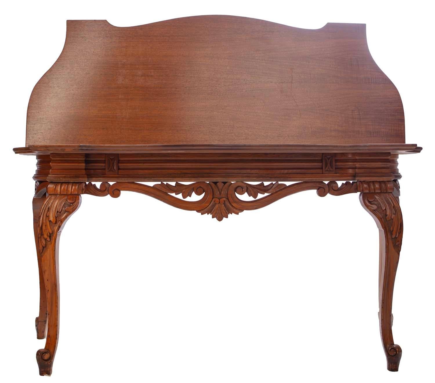 Mesa Demi-Lune Plegable de Roble Tallado en venta