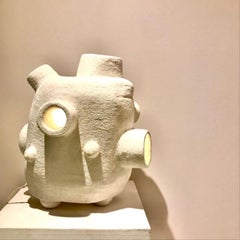 Cray and Concrete Coated with lime and Cement Lamp by Frederic Texier