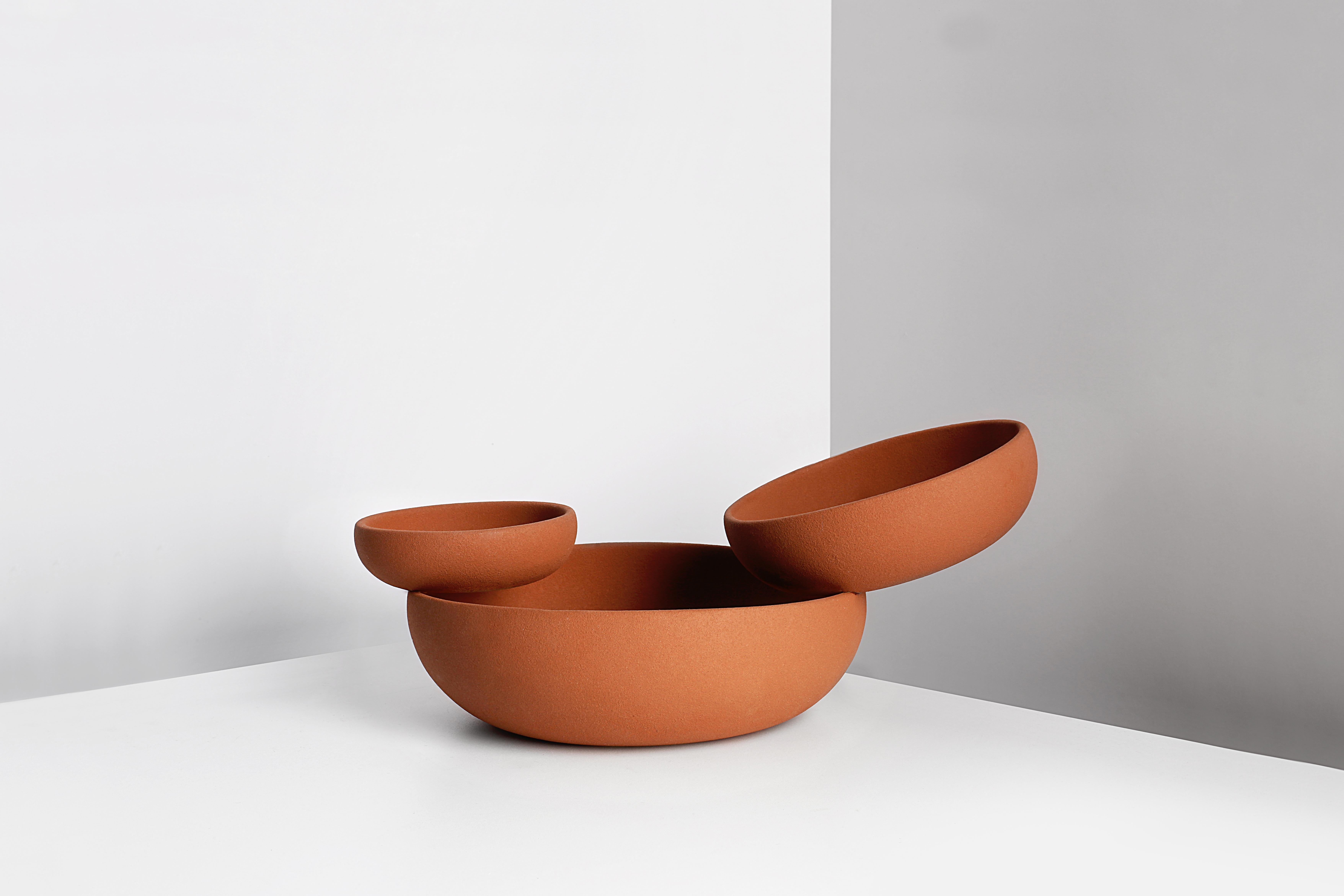 Clay balance bowls by Joel Escalona
Dimensions: D70 x W40 x H30 cm
Materials: Clay
Also available in different dimensions and materials.

The challenge of clay paste is not only found in the form and composition, but also in the history behind