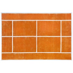 Clay Court Rug Hand Tufted in Wool and Viscose Blend