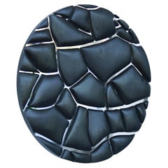 Clay Disc S.III, Hand-sculpted Oak Versatile Wall Object, Contemporary Design