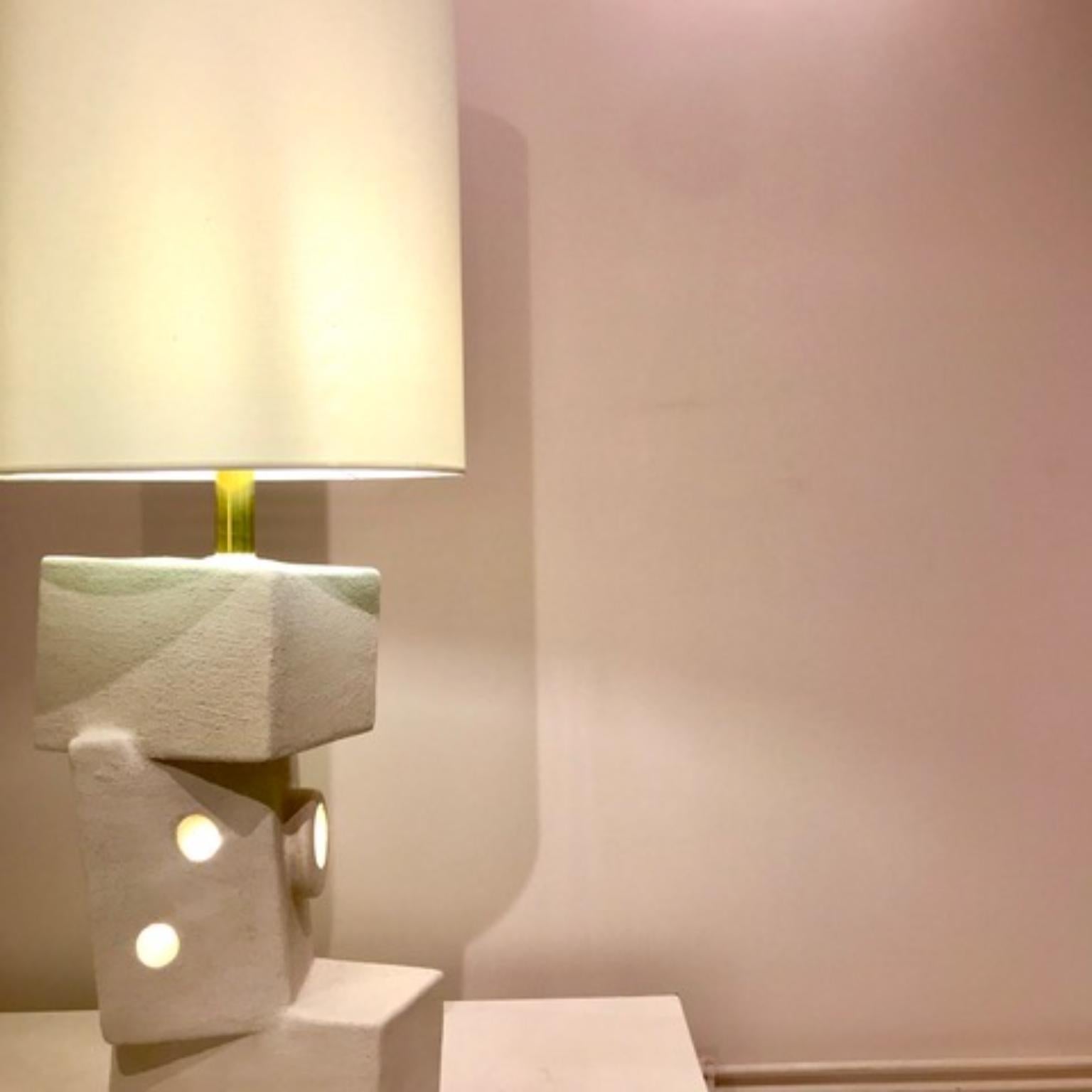 Post-Modern Clay Double Lighting Lamp by Frederic Texier For Sale