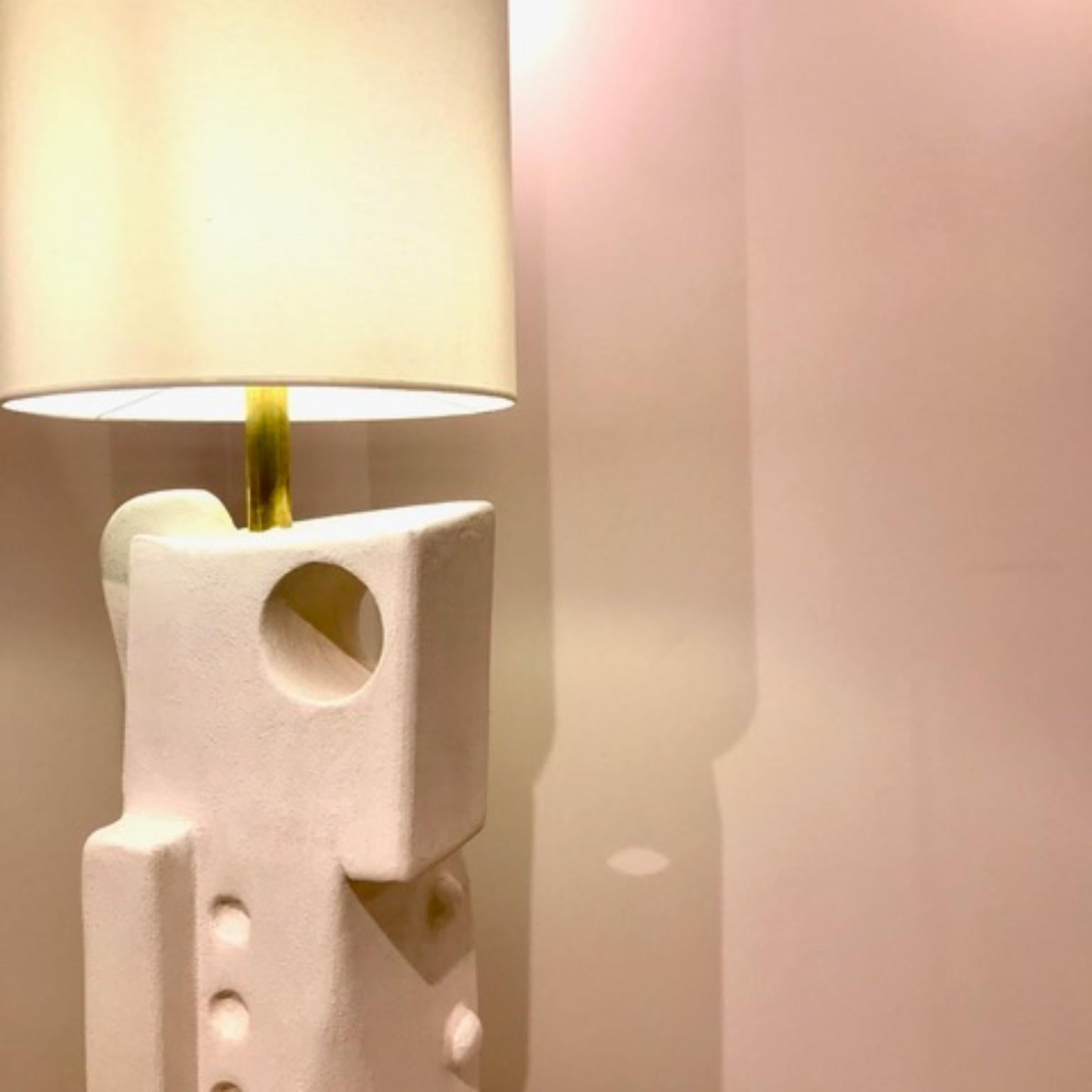 Contemporary Clay Double Lighting Lamp by Frederic Texier For Sale