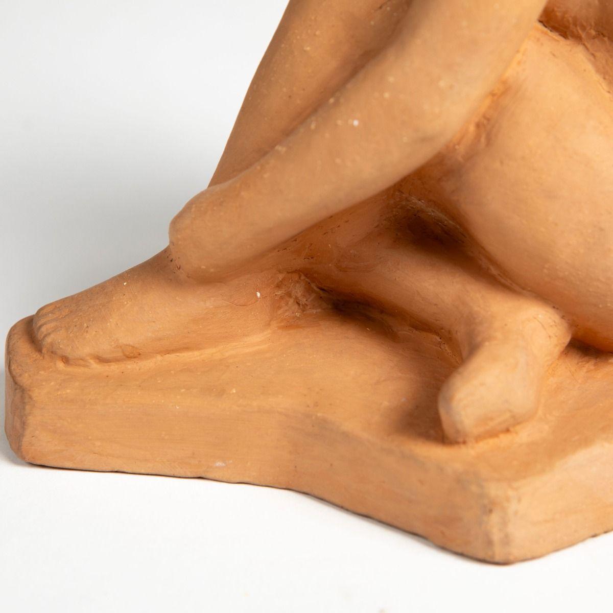 Argile Figurine en argile d'une femme assise - Bengt Lissegårdh 1950's en vente