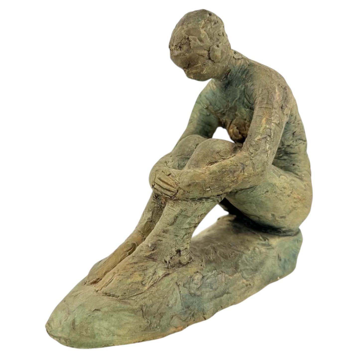 Clay Figure Sculpture by Greta Johansson, Swedish, 1970s