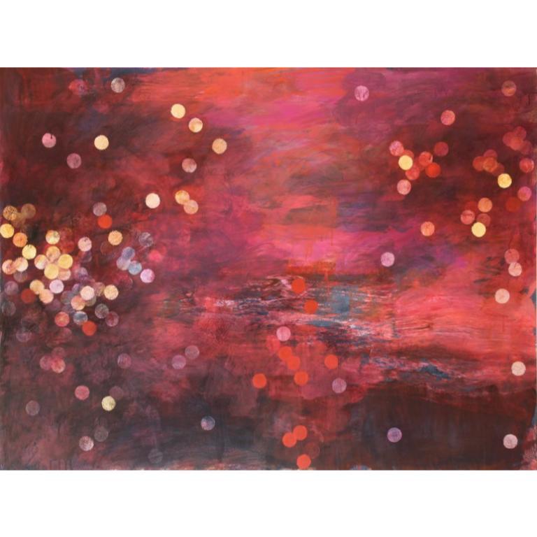 Abstract Painting di Clay Johnson - Pittura atomica #9 in acrilico su pannello, 2023