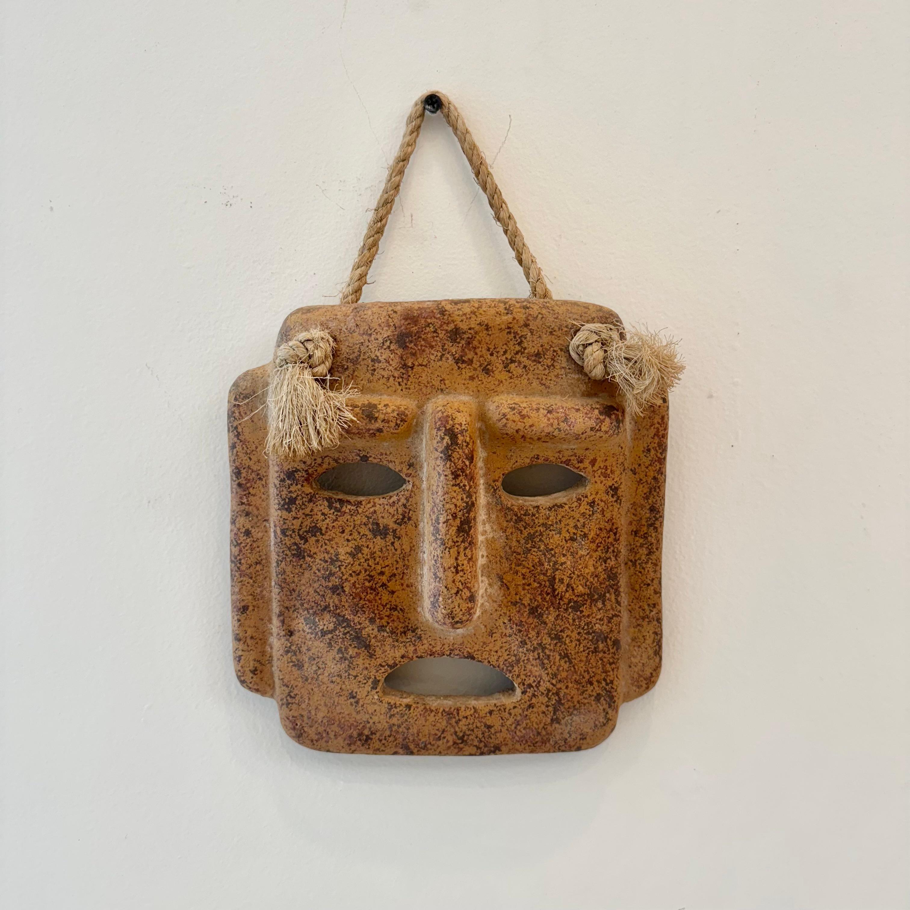 Clay Mask, 1960s Italy In Good Condition For Sale In Los Angeles, CA