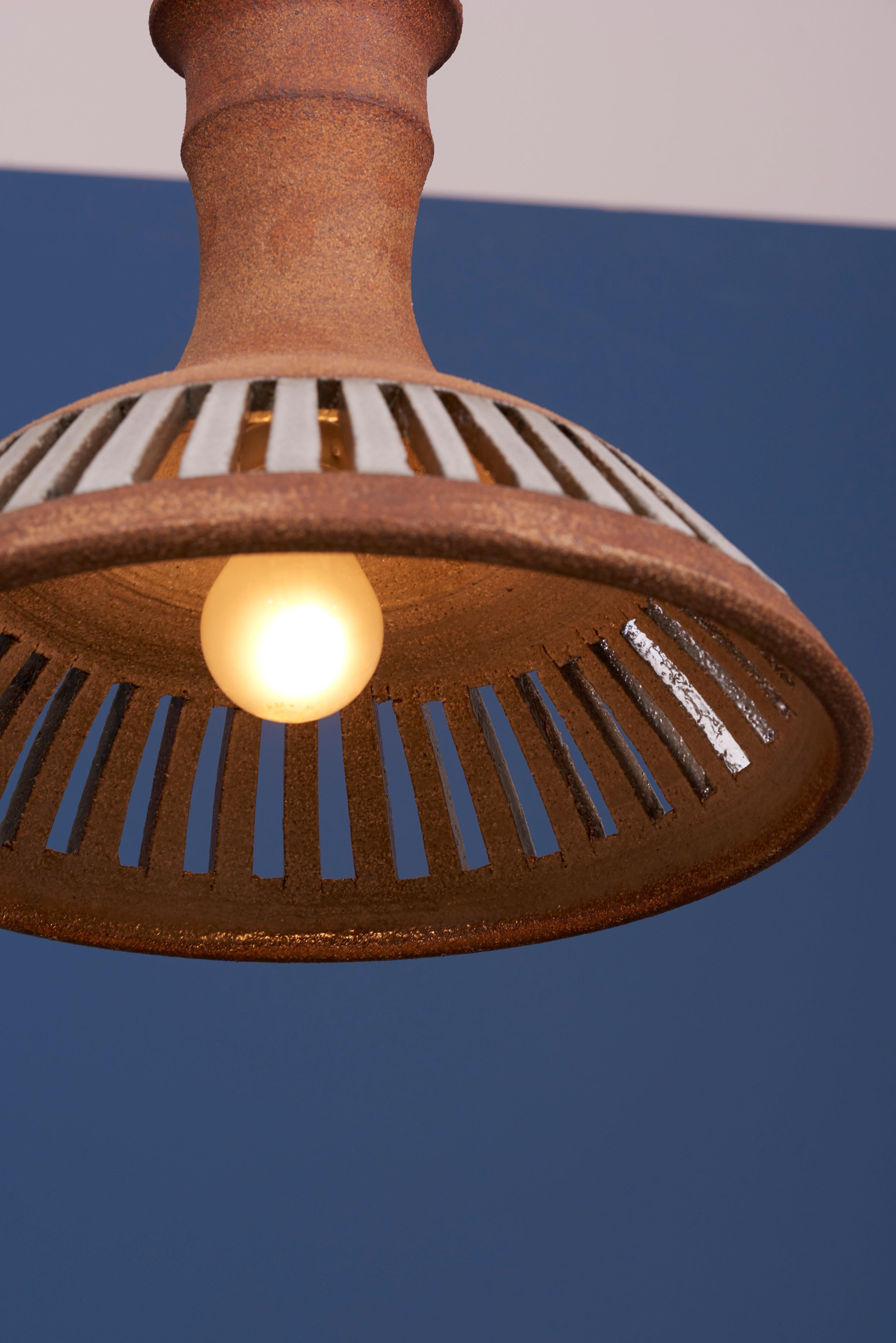 Contemporary Clay Outdoor Hanging Light HL 10 by Brent J. Bennett, US, 2019