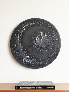 Clay Painting by Olivia Barry / by Hand: "December Moon", Glazed Ceramic