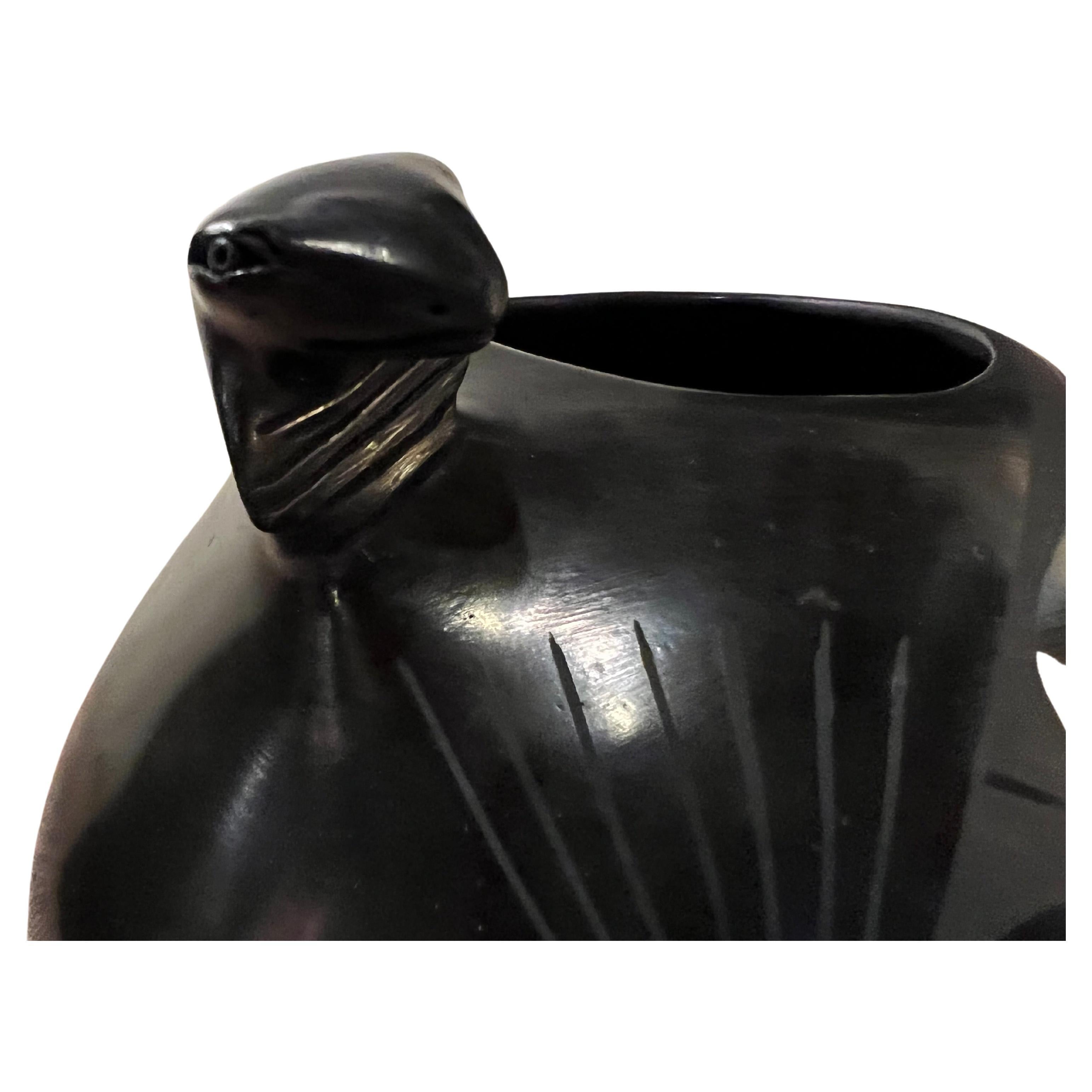 Mid-Century Modern Clay Pot by Maria Martinez World-Renowned Potter of San Ildefonso Pueblo