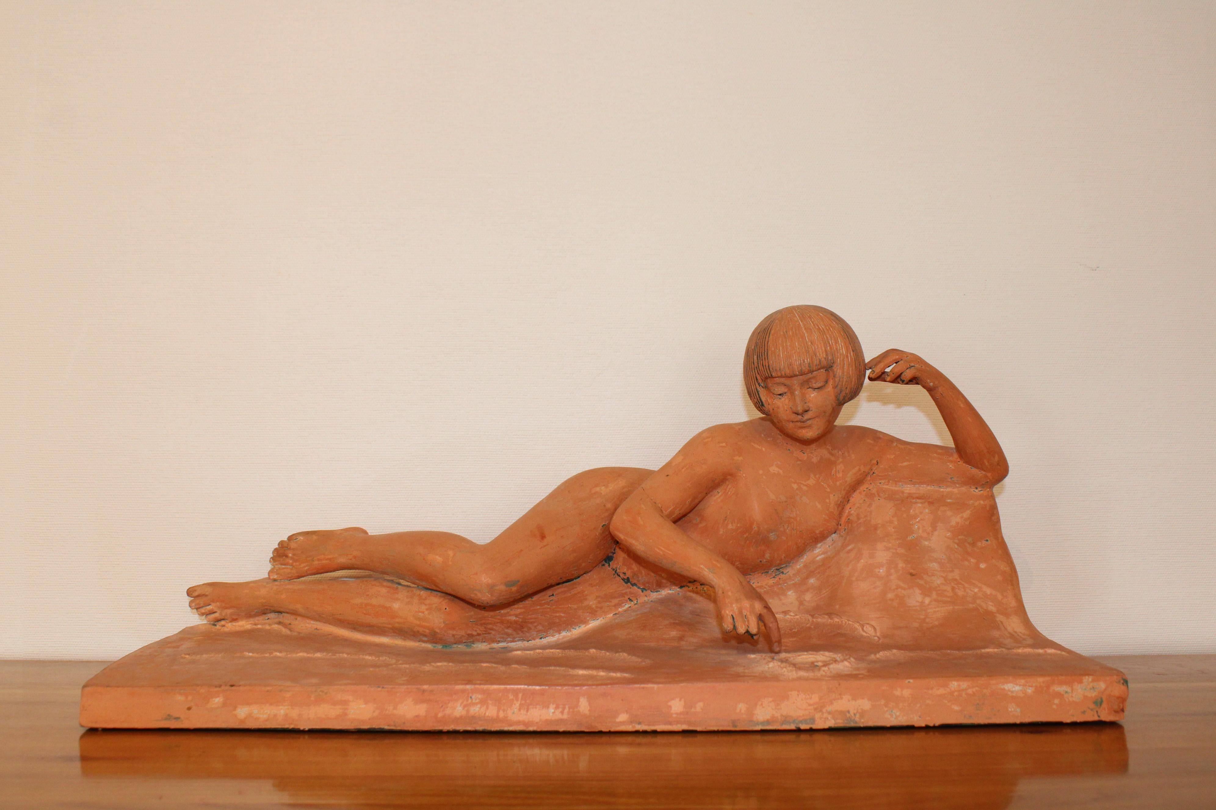 European Clay Sculpture, Georges Maxim For Sale
