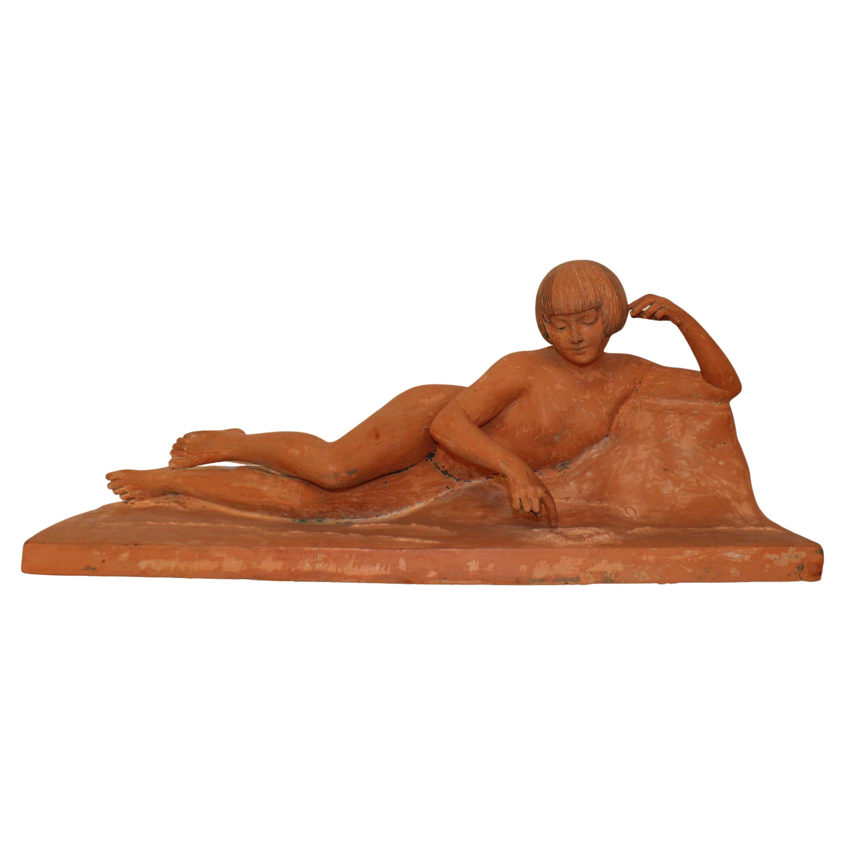 Clay Sculpture, Georges Maxim For Sale