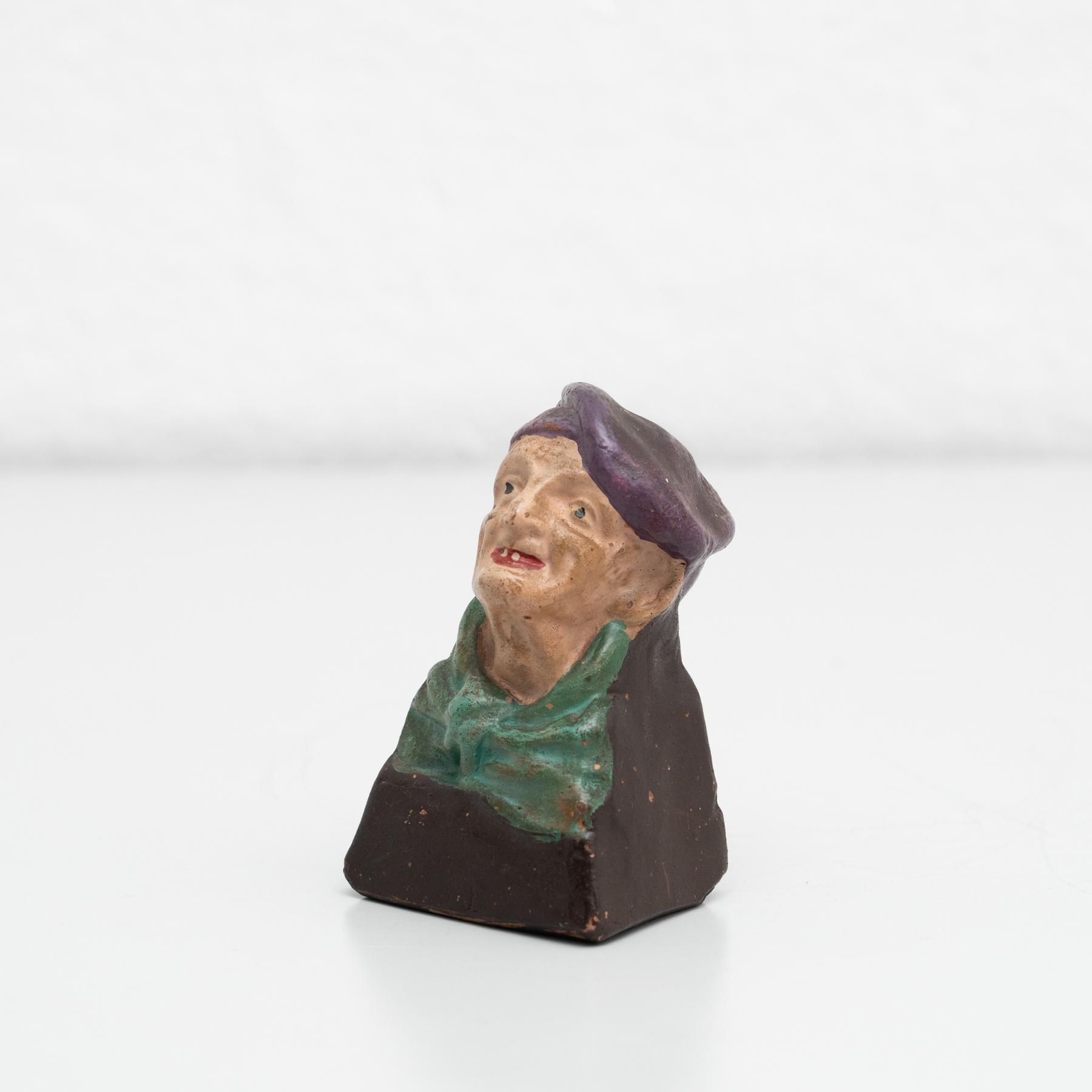 Modern Clay Traditional Catalan Figure, circa 1940 For Sale