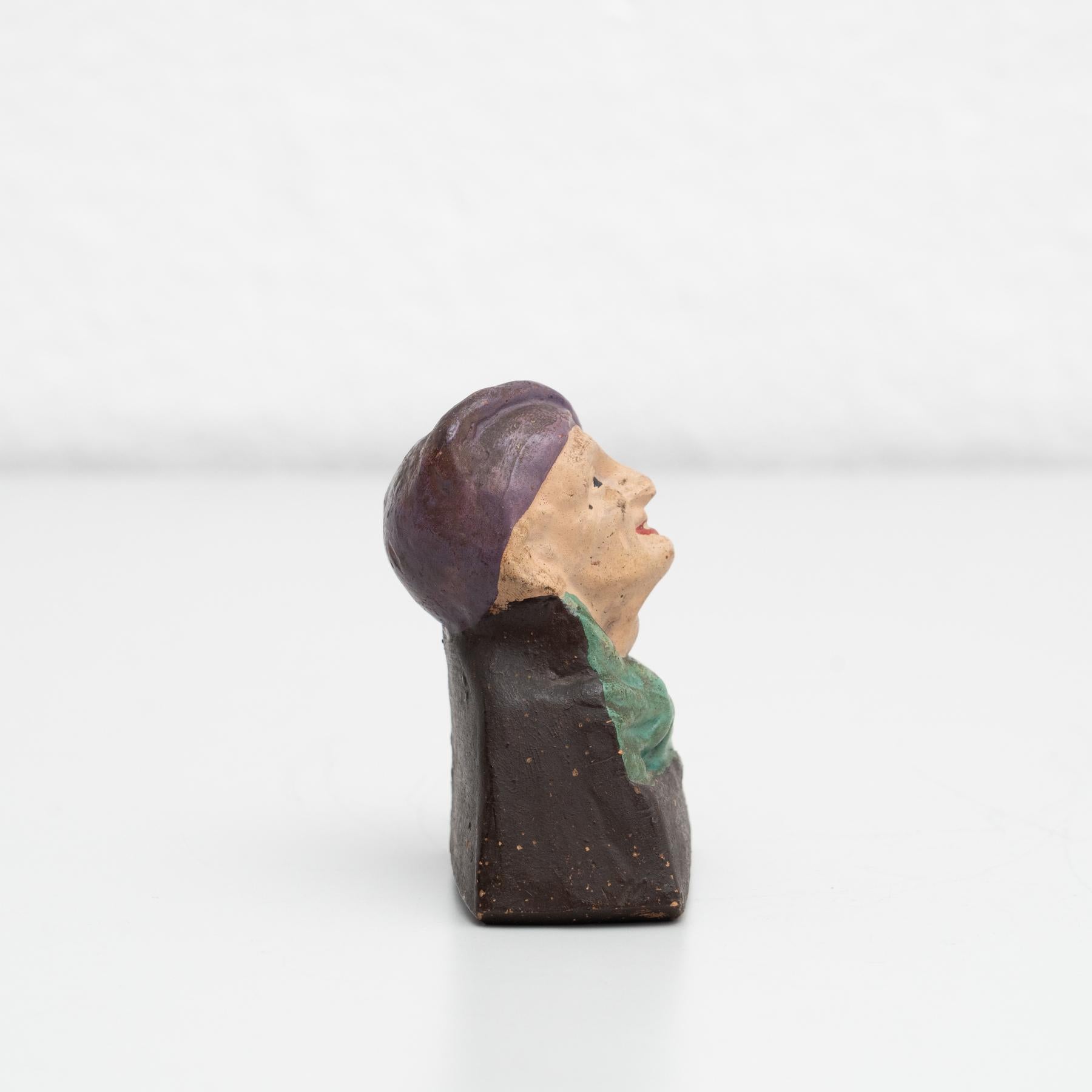 Plaster Clay Traditional Catalan Figure, circa 1940 For Sale