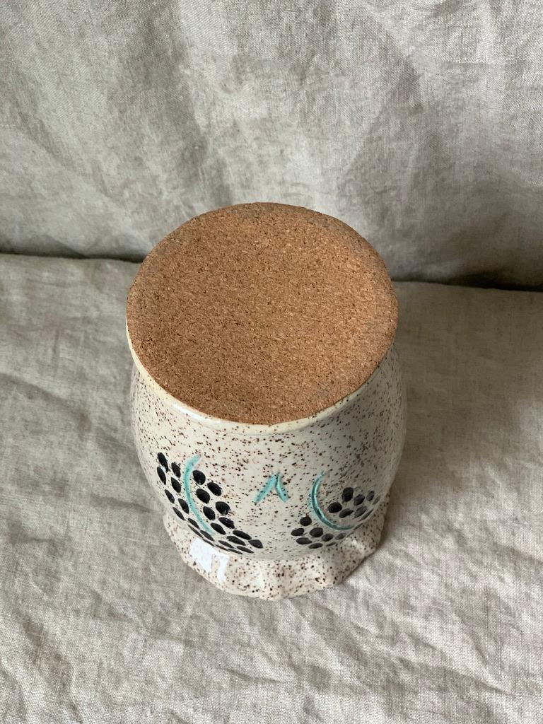 Post-Modern 1970's Hand-Painted Studio Pottery Clay Vase For Sale