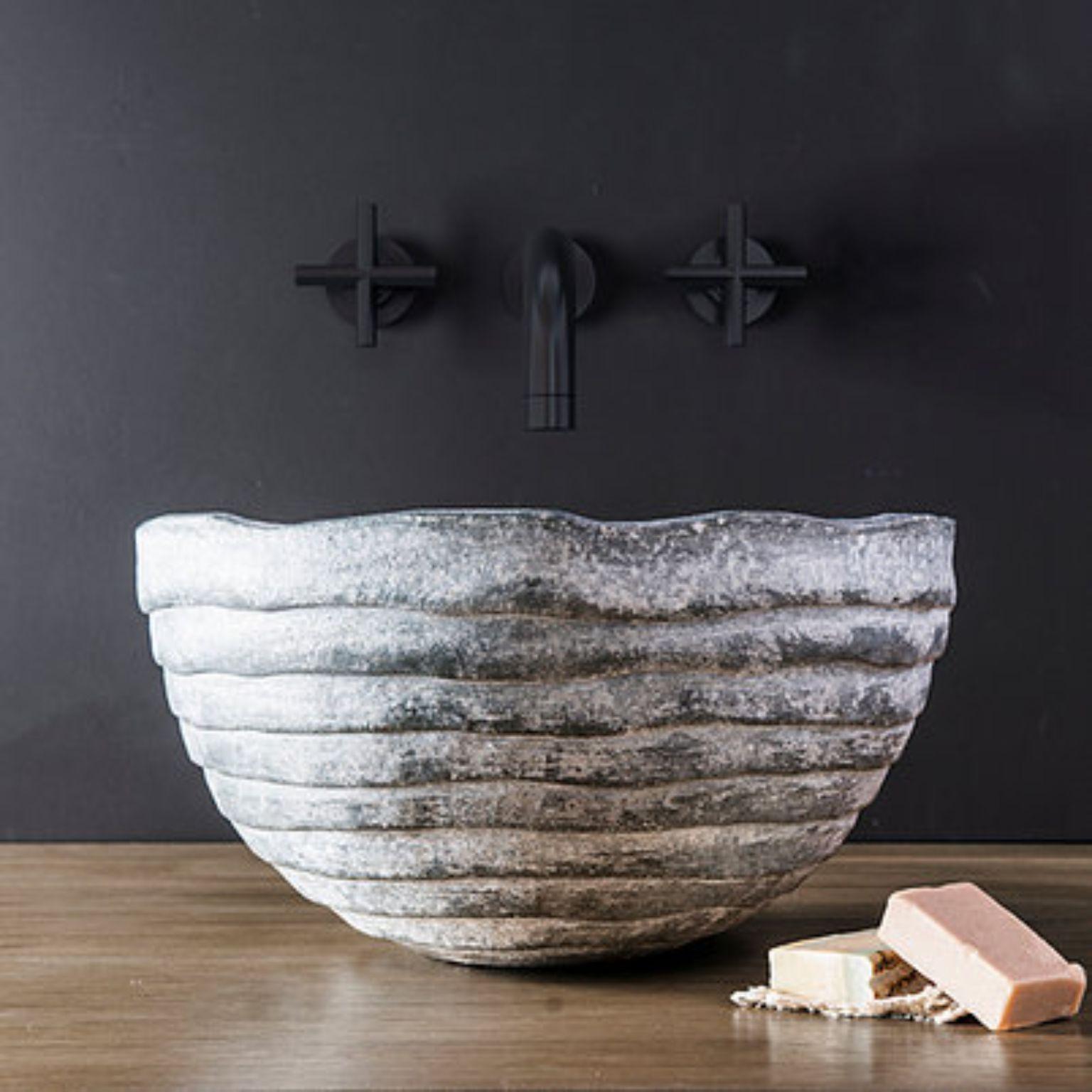 Clay wash basin by FAINA
Design: Victoriya Yakusha
Material: Clay
Dimensions: 43 x 21 cm

In search of new-old design messages, Victoria Yakusha conducted a study of the daily traditions of our ancestors. The times of Trypillia and the Scythian