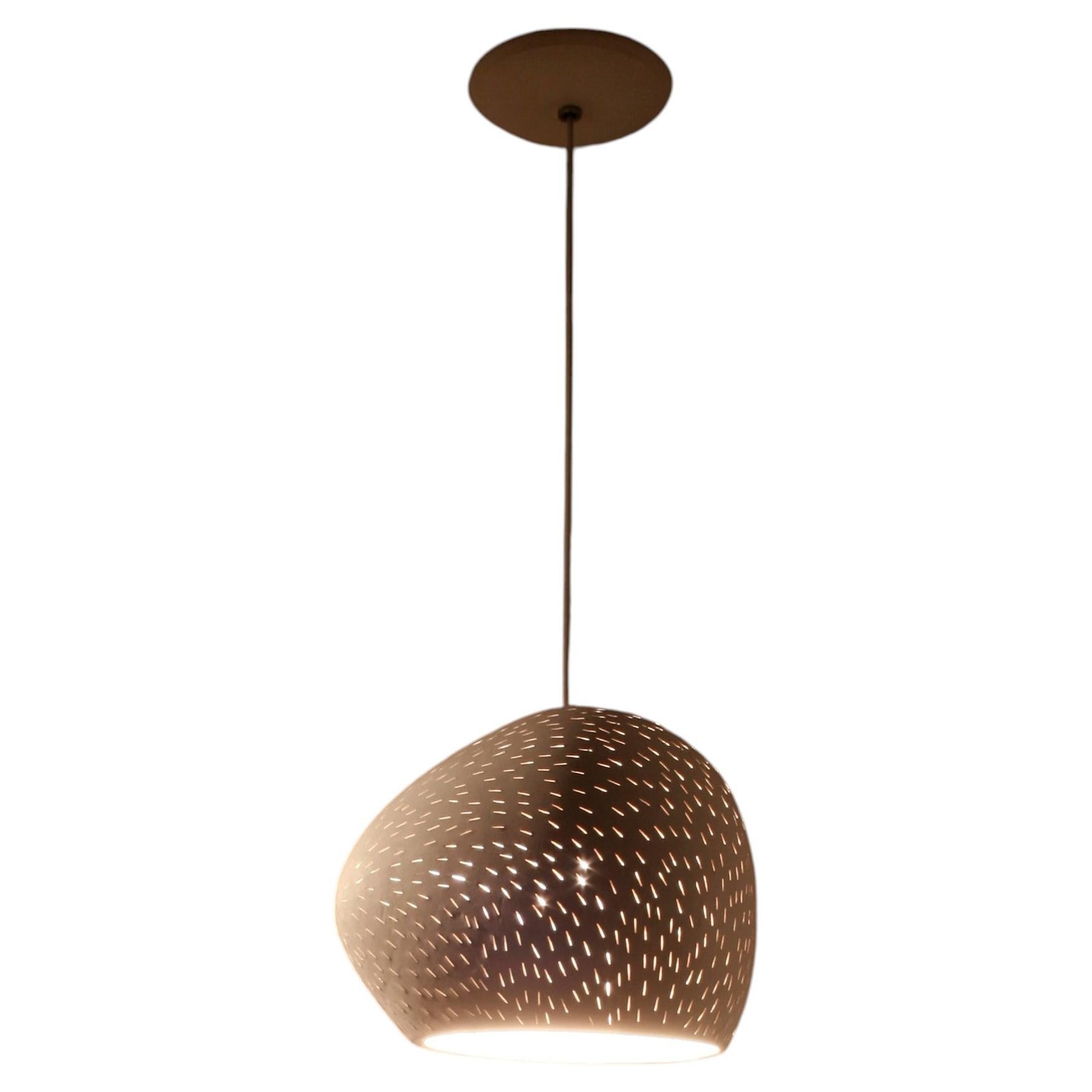 Claylight 10" Ceramic Asymmetrical Pendant: Handmade, Sculptural Kitchen Light For Sale