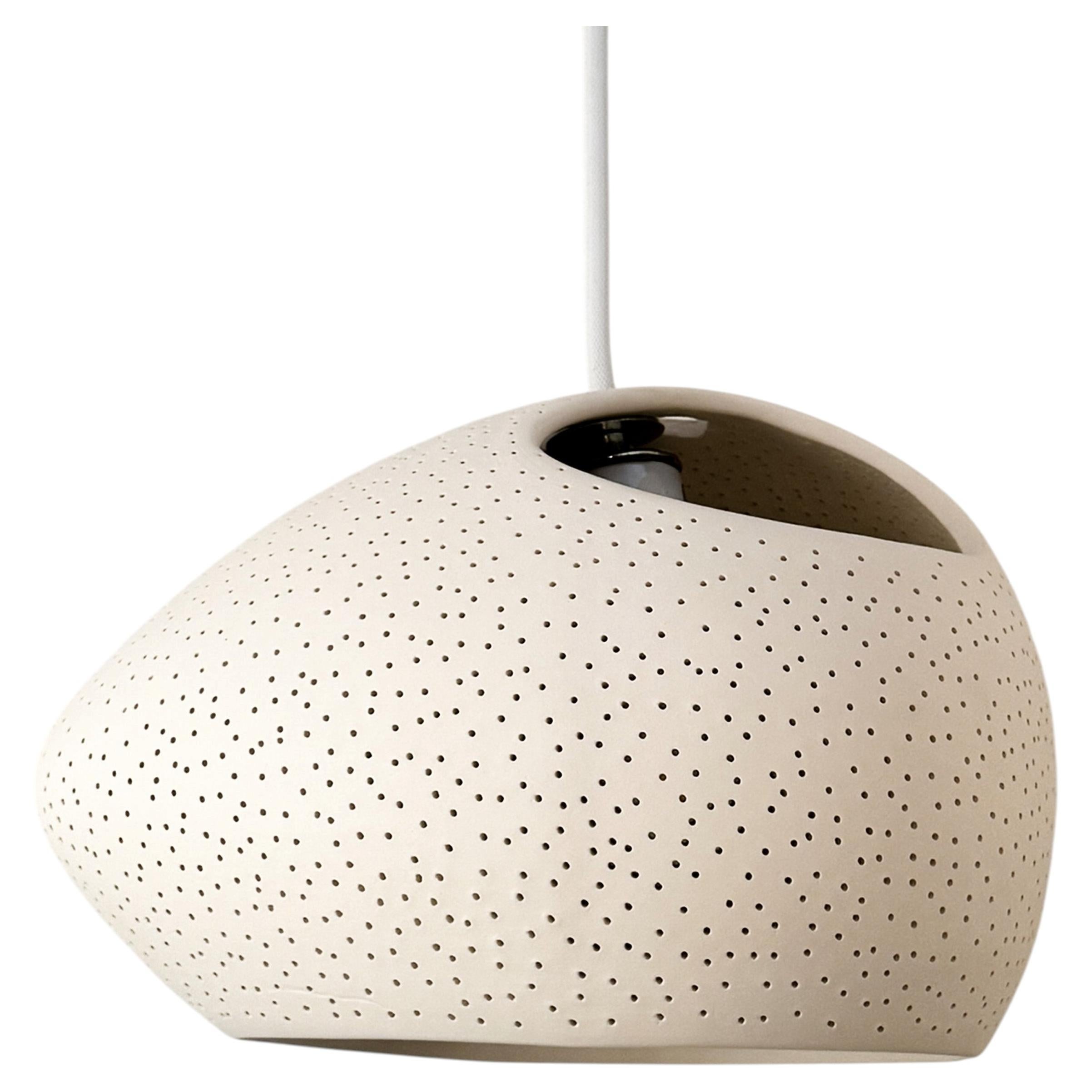 Claylight 10" Ceramic Pendant- Dots: Double Cut, Handmade, Sculptural Lighting