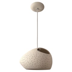 Claylight 10" Ceramic Pendant- Lines: Double Cut, Handmade, Sculptural Lighting