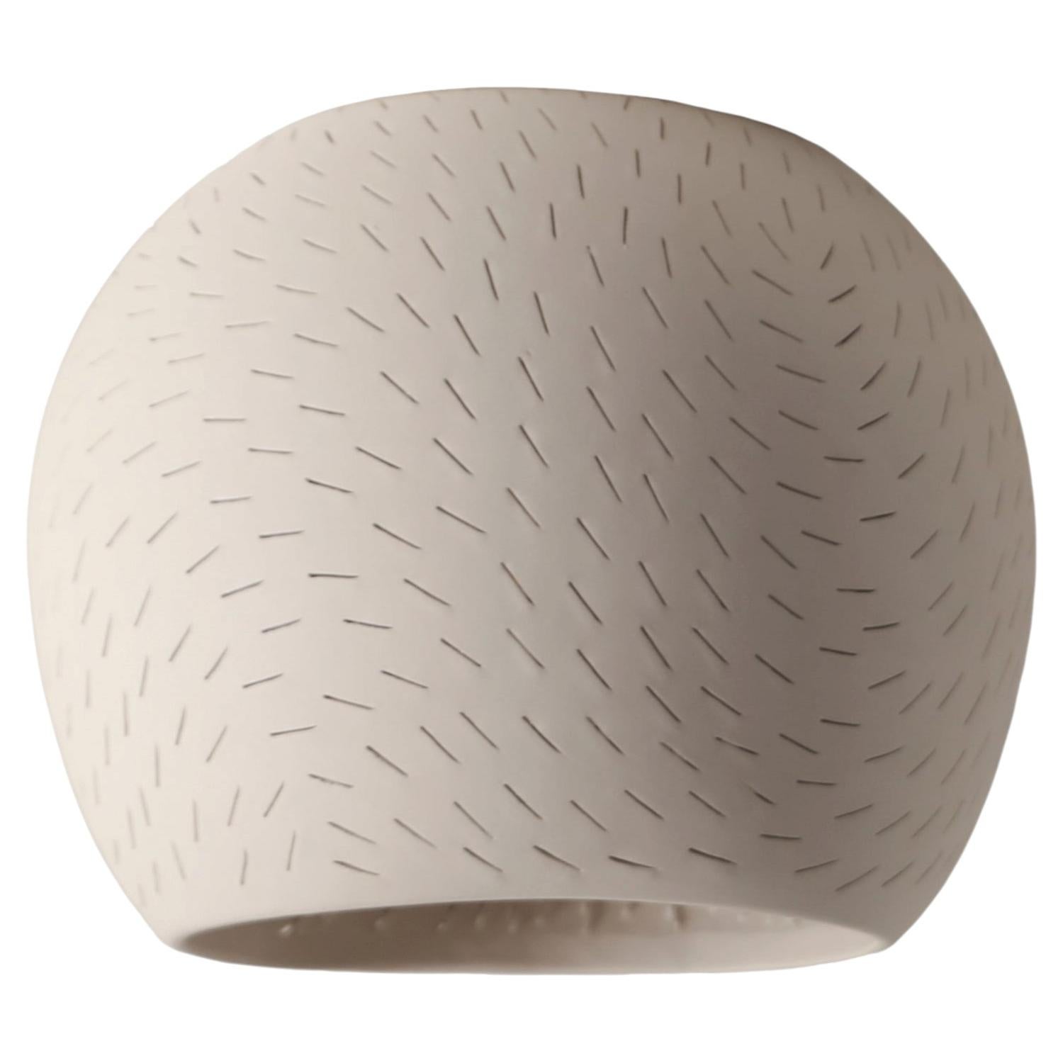 Claylight 10" Flush Mount- Lines: Handmade, Sculptural Ceiling Light
