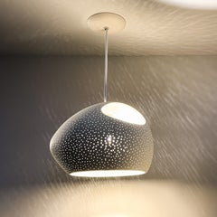 Claylight 12" Ceramic Pendant: Dots, Double Cut, Handmade, Sculptural Lighting