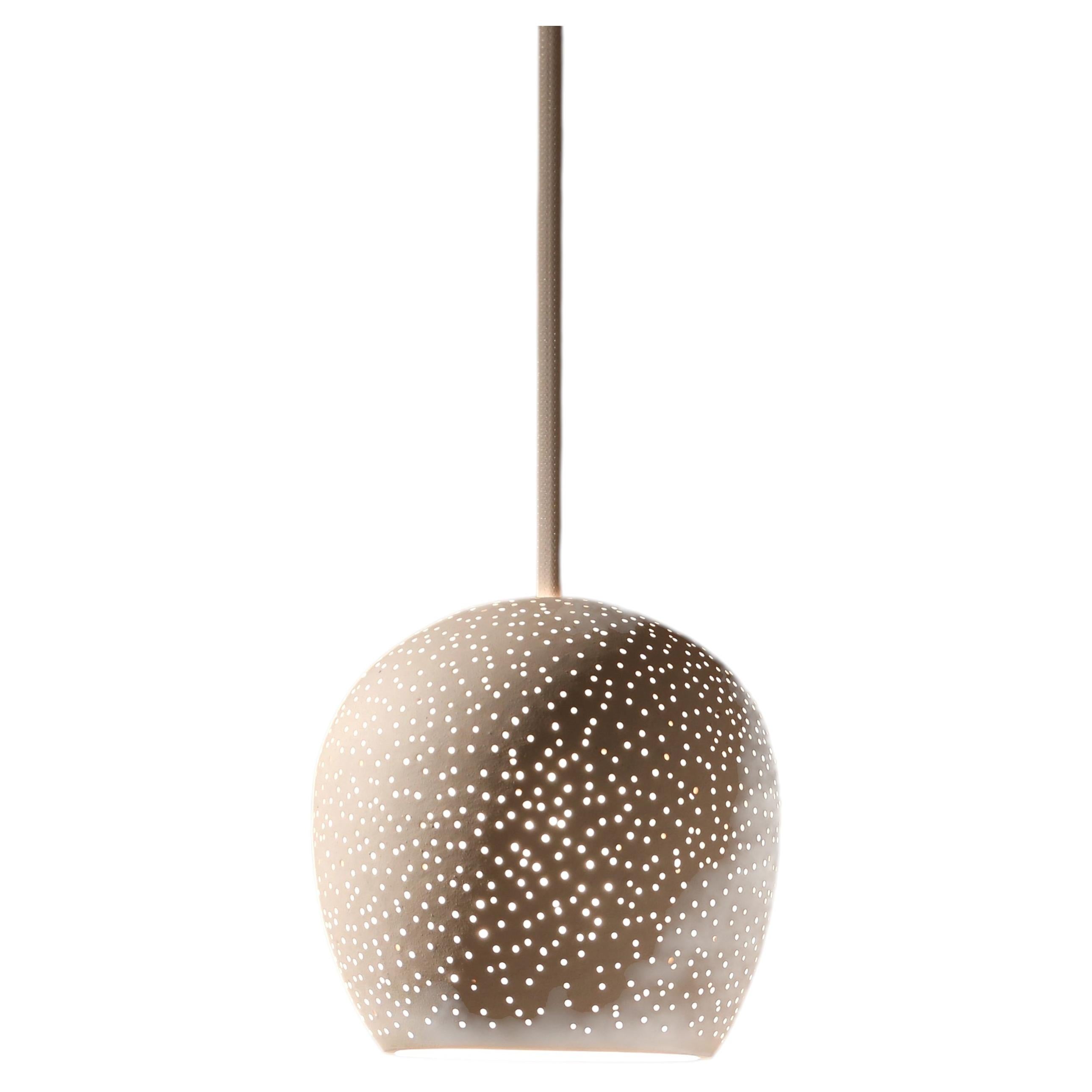 Claylight 5" Ceramic Pendant- Dot Pattern: Handmade, Sculptural Light