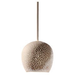 Claylight 5" Ceramic Pendant- Dot Pattern: Handmade, Sculptural Light