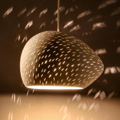 Claylight 6" Ceramic Asymmetrical Pendant: Handmade, Sculptural Kitchen Light