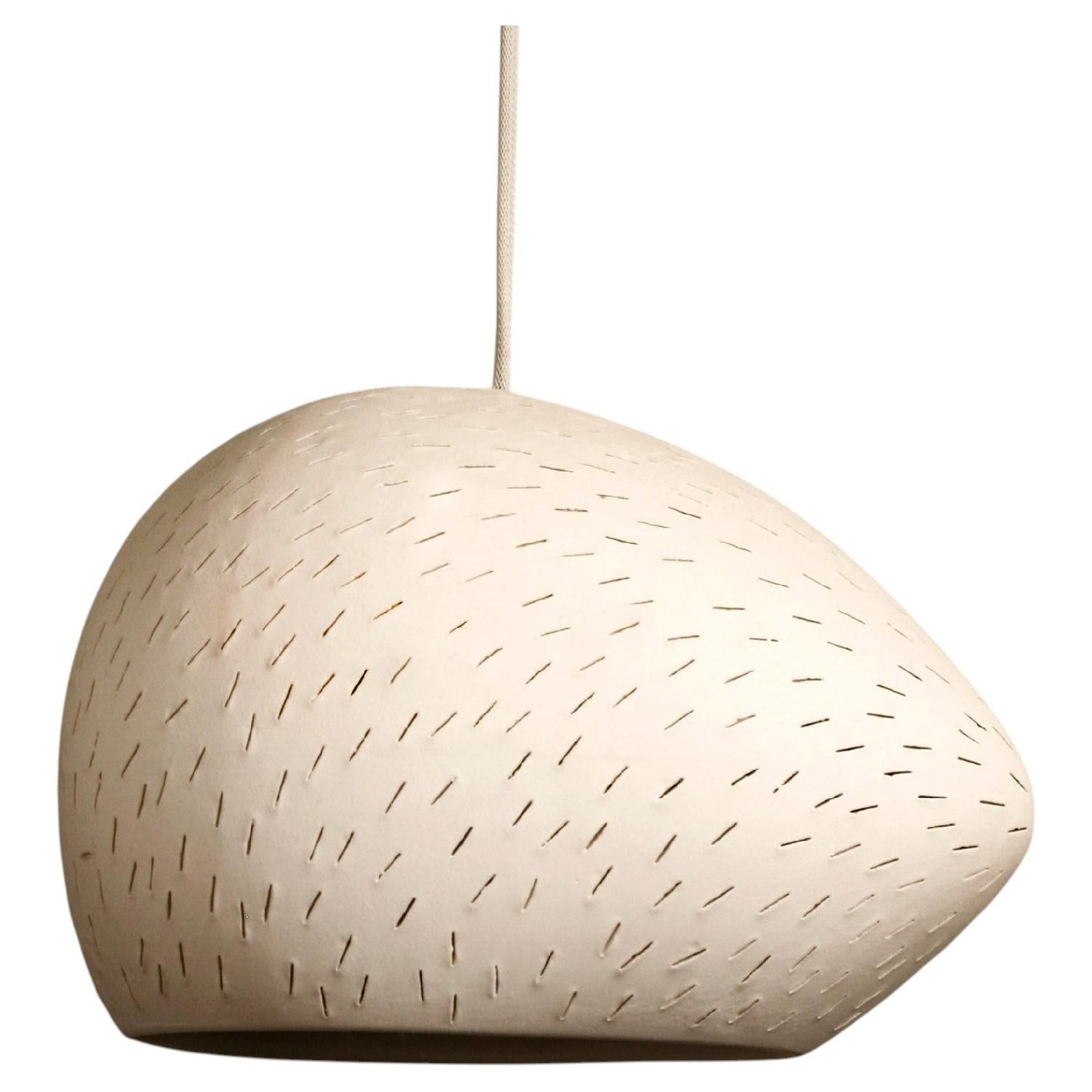 Claylight 6" Ceramic Asymmetrical Pendant: Handmade, Sculptural Kitchen Light