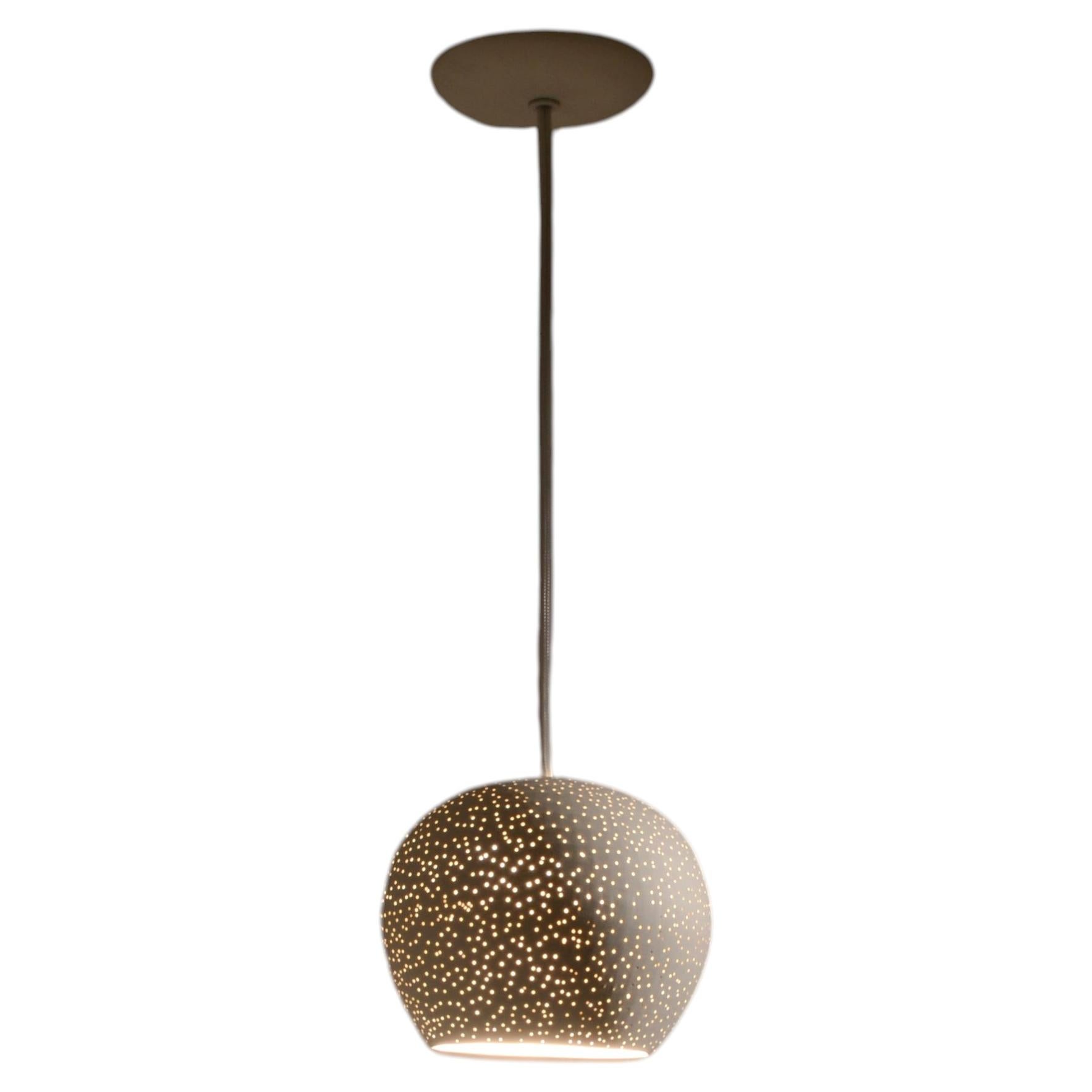 Claylight 7" Ceramic Pendant- Dot Pattern: Handmade, Sculptural Kitchen Light For Sale