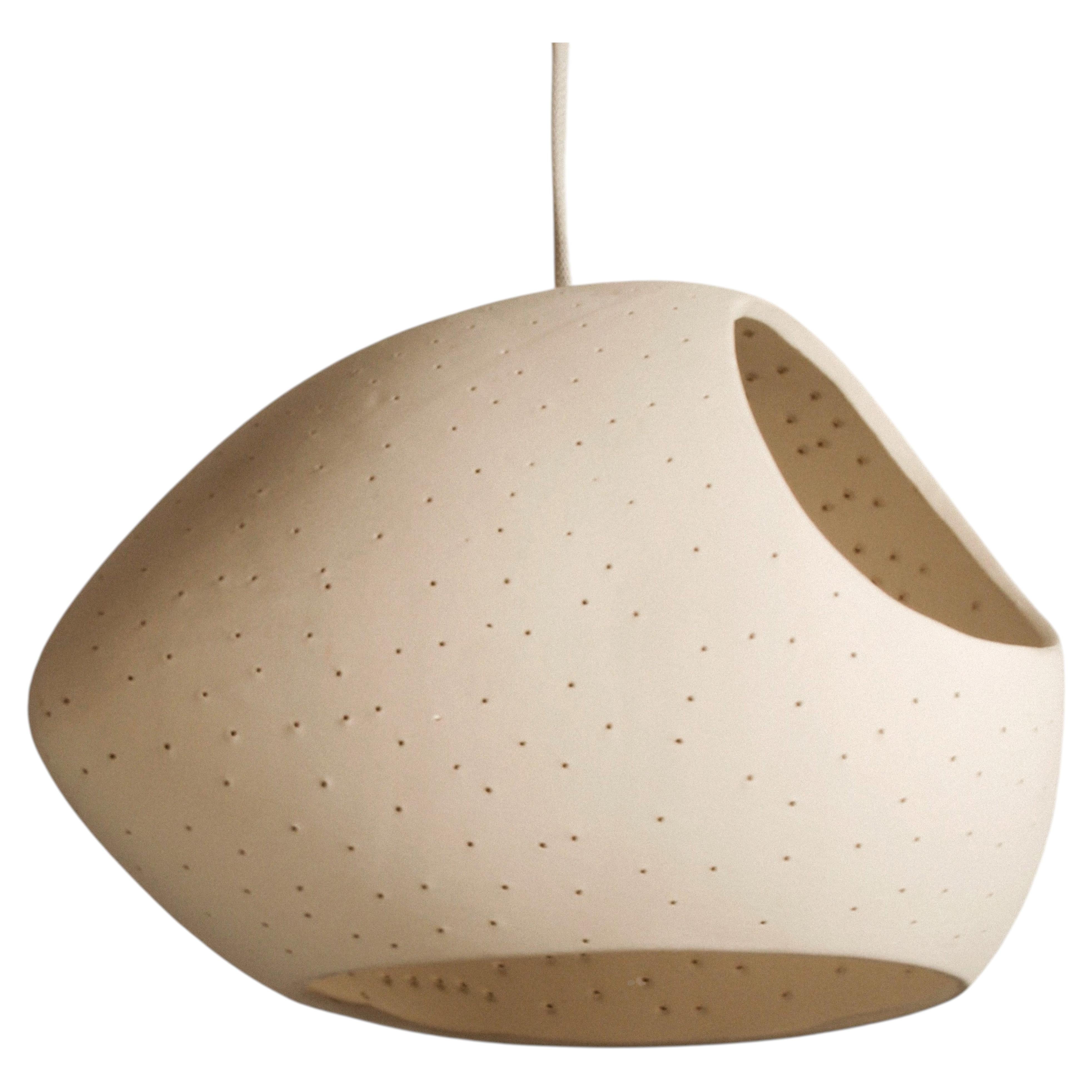 Claylight 8" Ceramic Pendant- Dots: Double Cut, Handmade, Sculptural Lighting