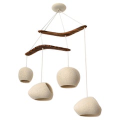 Claylight Boomerang • Large • Modern Chandelier • Four Light Pendant • Ceramic