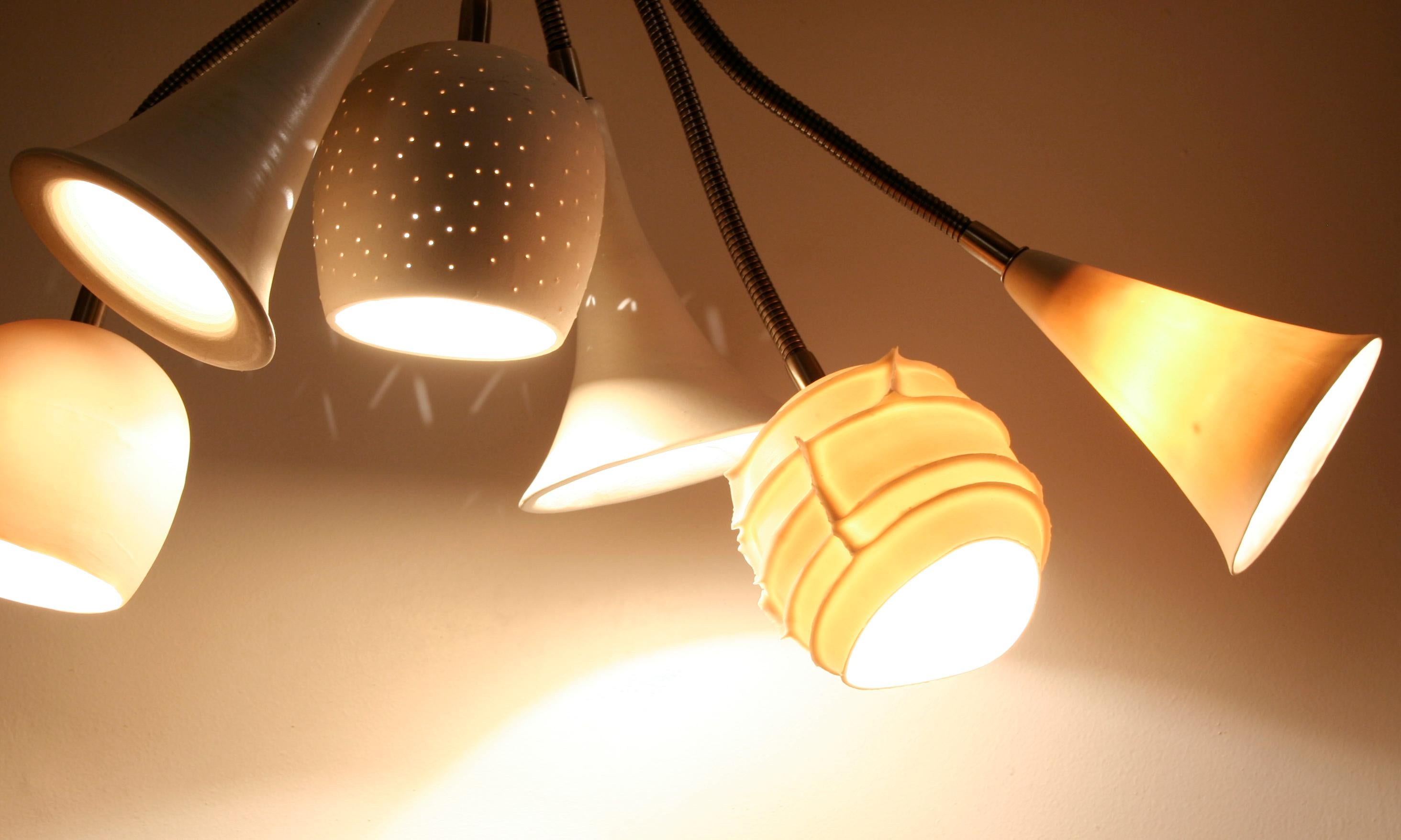 Organic Modern Claylight Bouquet • Cluster Chandelier • Ceramic Lamp  Handmade • Porcelain For Sale