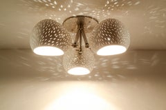 Claylight Clover 3: Handmade, Ceramic 3-Shade Chandelier Ceiling Light