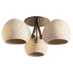 Claylight Clover 3: Handmade, Ceramic 3-Shade Chandelier Ceiling Light
