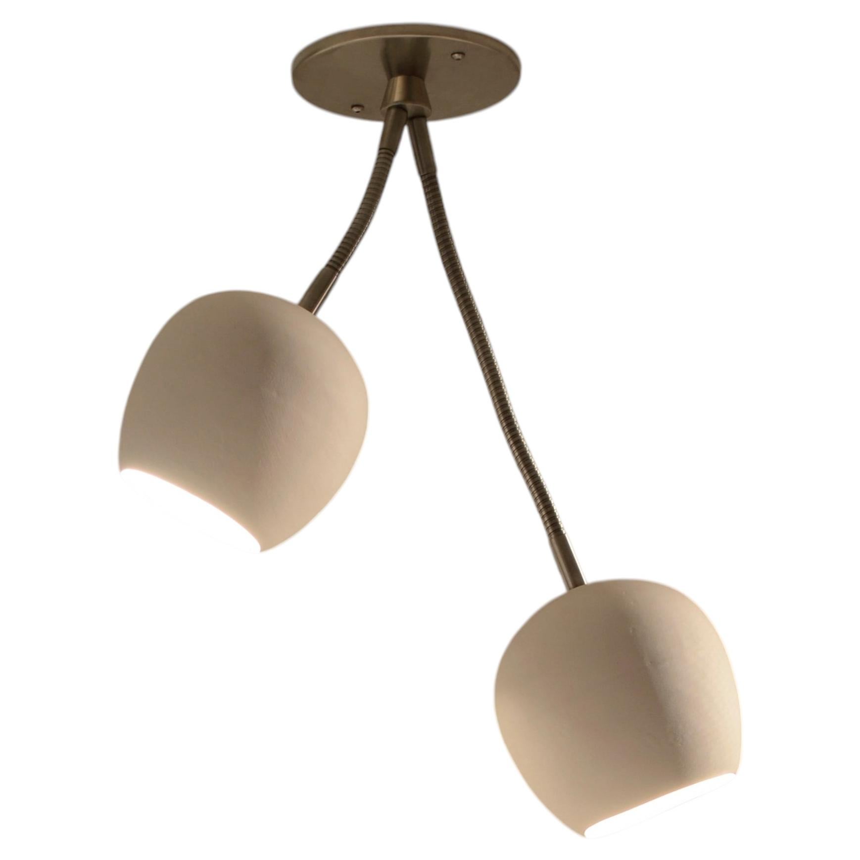 Claylight Double Spot: Handmade Solid Ceramic Two Shade Ceiling Light For Sale