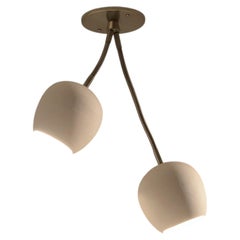 Claylight Double Spot: lampada da soffitto a due paralumi in ceramica massiccia fatta a mano