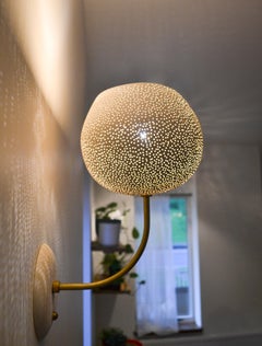 Claylight Large Sconce: Ceramic Wall Lamp, Mood Lighting, Handmade, Brass