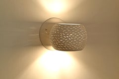 Claylight Porcupine Sconce- Line Pattern: Handmade, Ceramic Wall Fixture