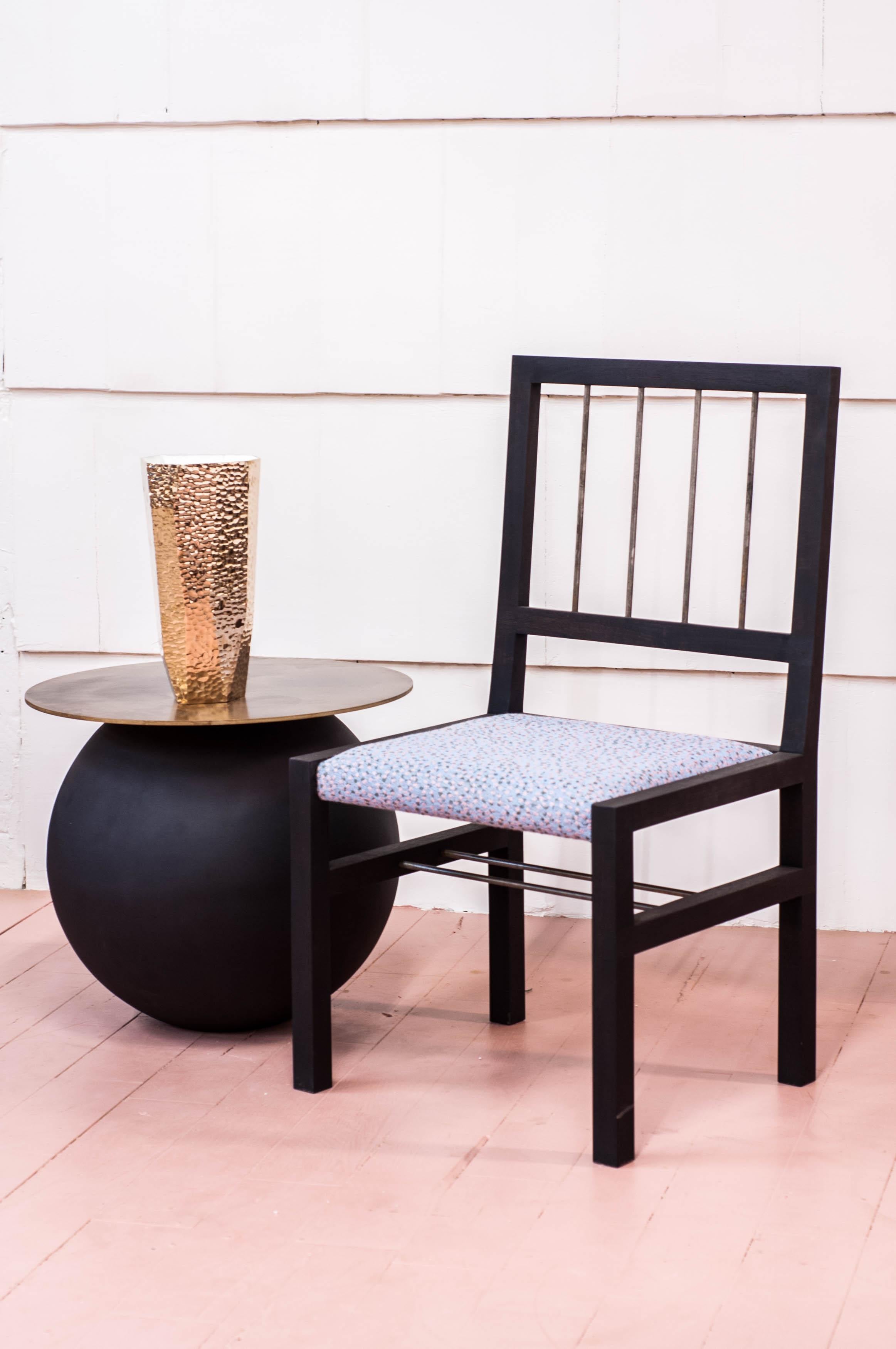 Clayo Chair in Ebonized Walnut, Silver Plated Bronze, Kvadrat Upholstery 4