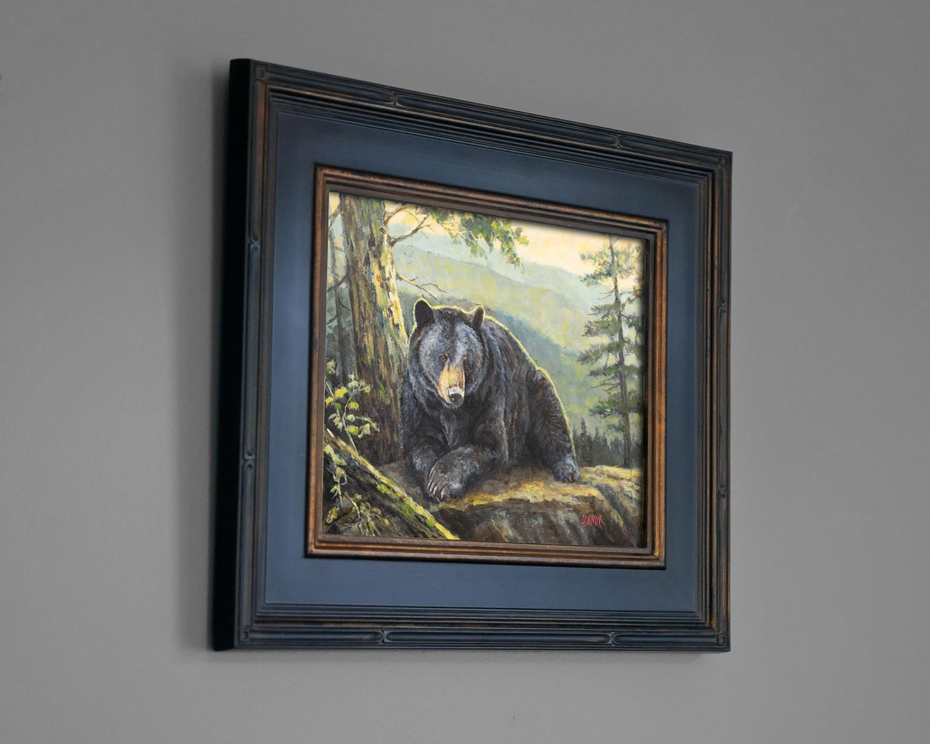 Evening Rest - Contemporary Acrylic Bear Painting For Sale 1