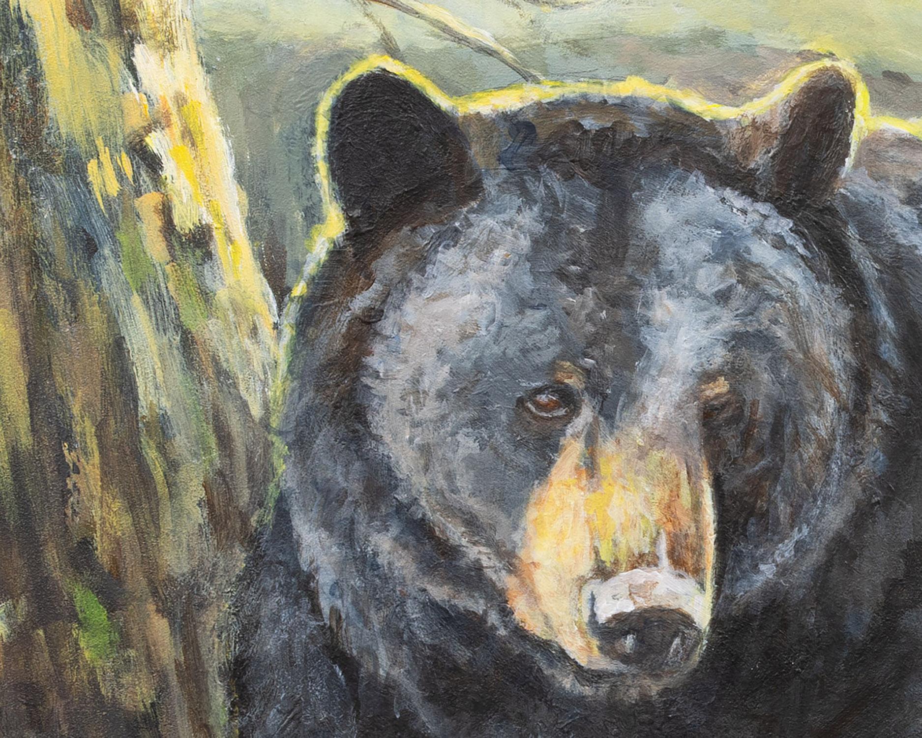 Evening Rest - Contemporary Acrylic Bear Painting For Sale 2