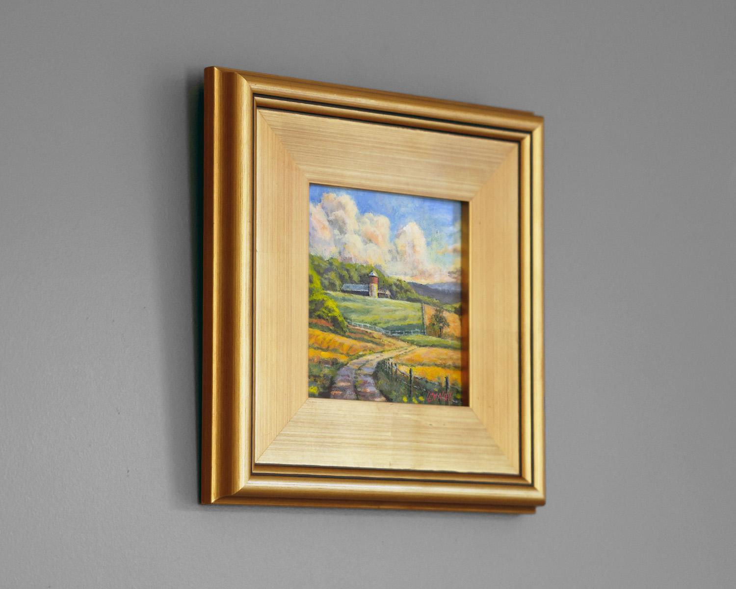 Going Back - Peinture de paysage archélique du Tennessee encadrée - Marron Landscape Painting par Clayt Lennox