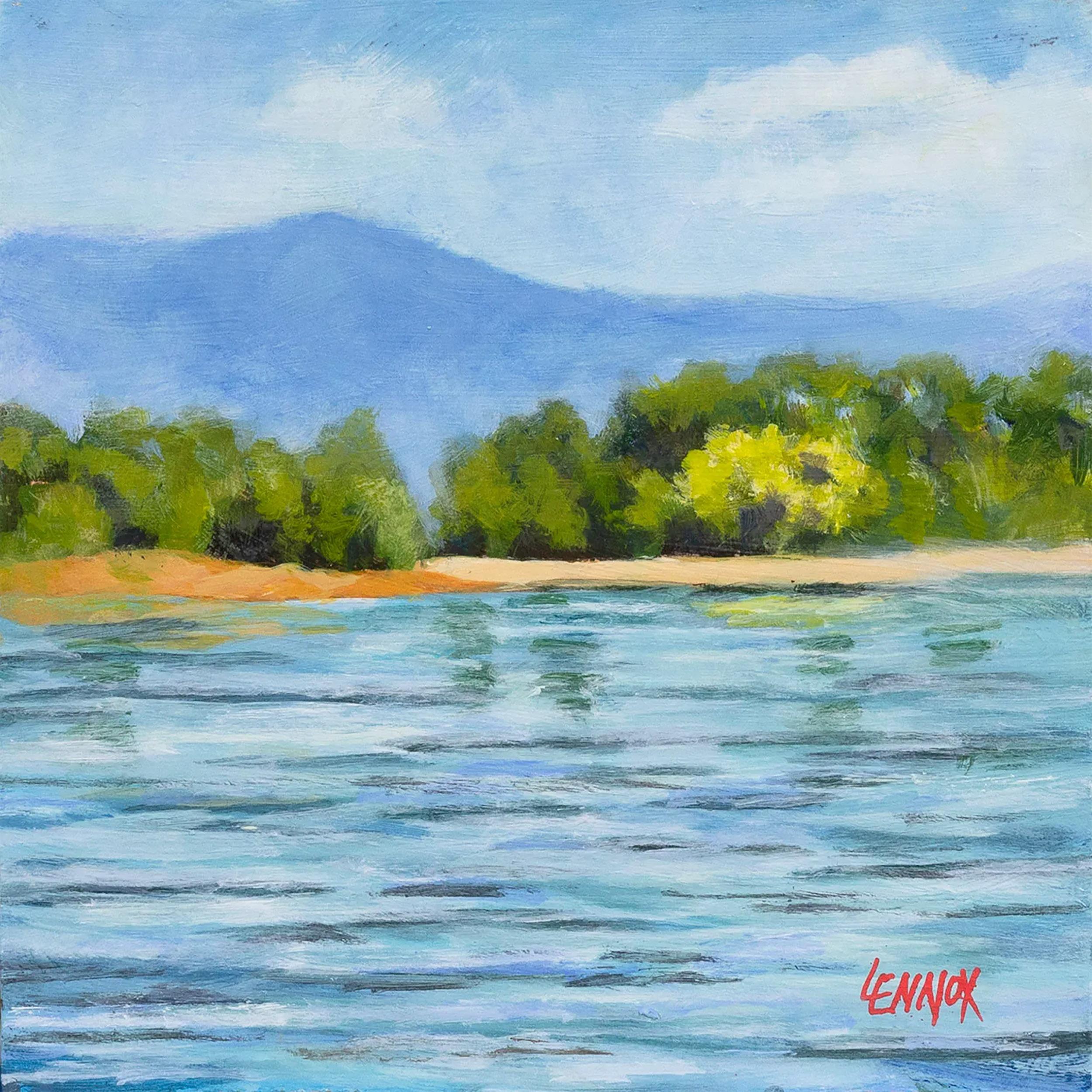 Hille of Blue - Quadro di paesaggio del Tennessee incorniciato - Painting di Clayt Lennox
